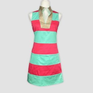 Sail to Sable Womens Striped Sleeveless Tunic Dress Pink Turquoise size XXS